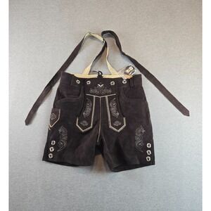 Chubbies Lederhosen Mens Medium Brown Suede 100% Leather German Oktoberfest